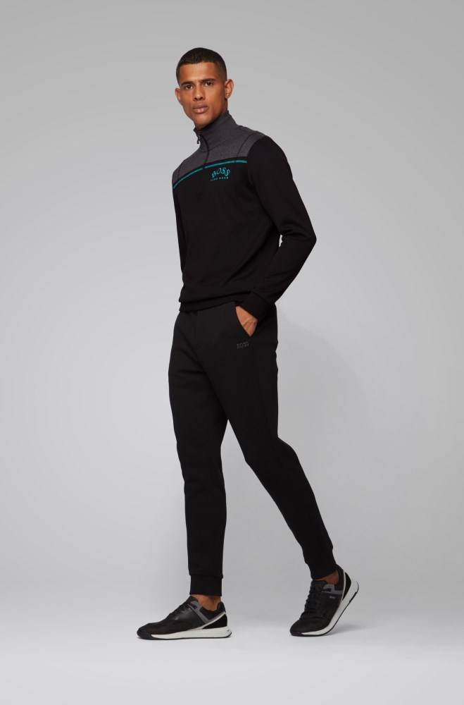 Hugo Boss Regular-fit sweatshirt Svarte | i8tQTp3G