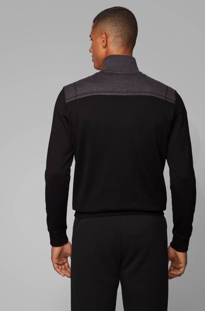 Hugo Boss Regular-fit sweatshirt Svarte | i8tQTp3G