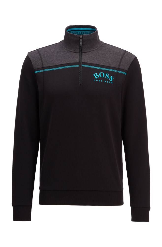 Hugo Boss Regular-fit sweatshirt Svarte | kTb4DLdY