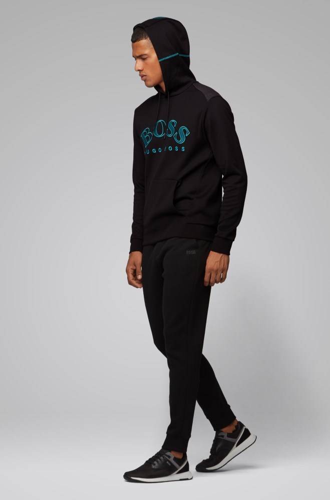 Hugo Boss Regular-fit sweatshirt Svarte | vK0y3BWS