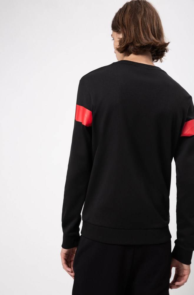 Hugo Boss Regular-fit sweatshirt Svarte | wr2KsvFF