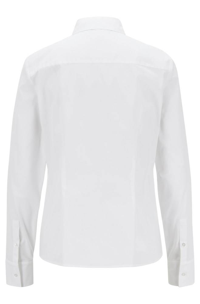 Hugo Boss Regular-fit tailored blouse Hvite | Om7R3HWL