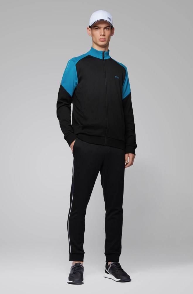 Hugo Boss Regular-fit tracksuit Svarte | XD0o0OFi