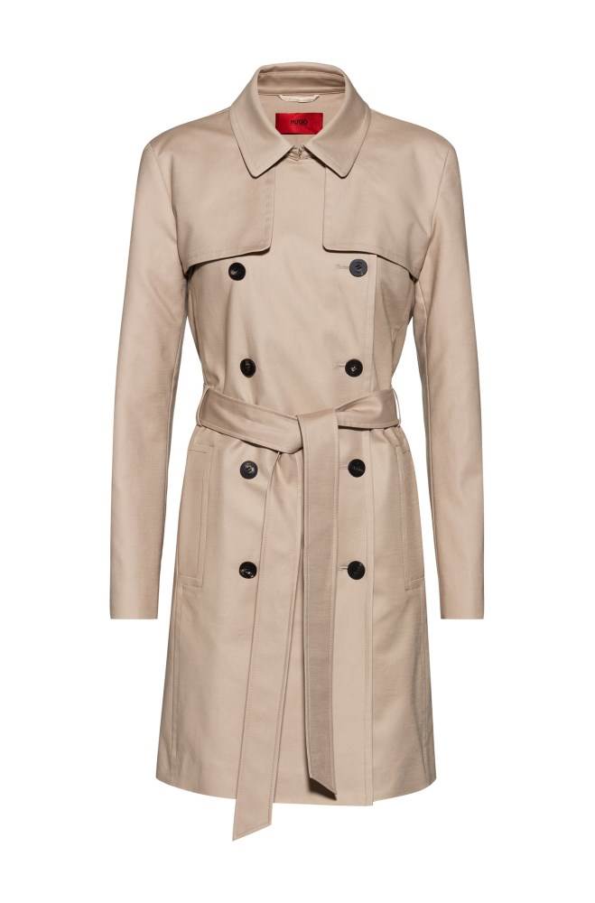 Hugo Boss Regular-fit trench coat Beige | sxjcuIxr