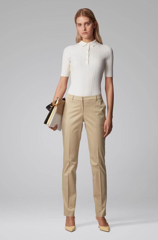 Hugo Boss Regular-fit trousers Beige | z1lVEqY5