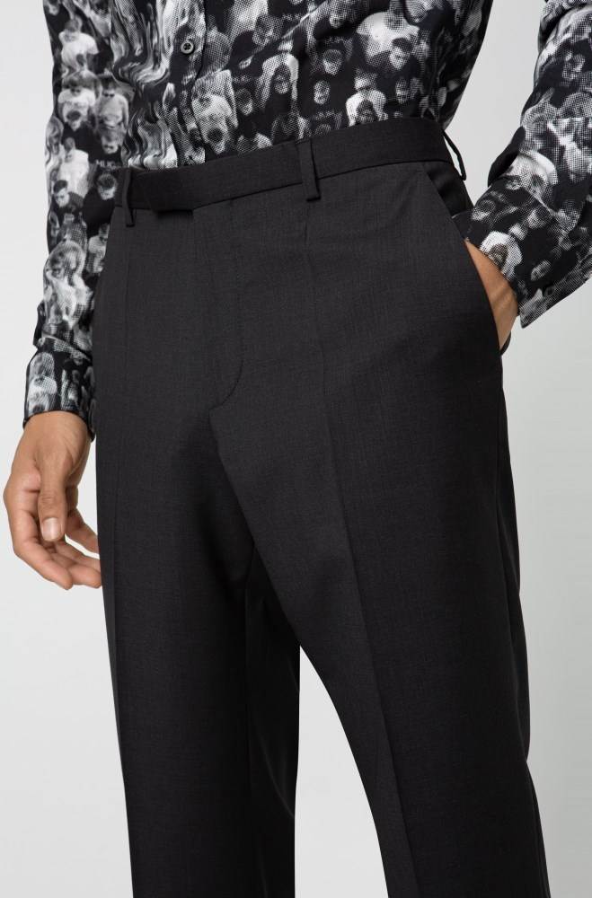 Hugo Boss Regular-fit trousers Mørke Grå | ZqiwzeyN