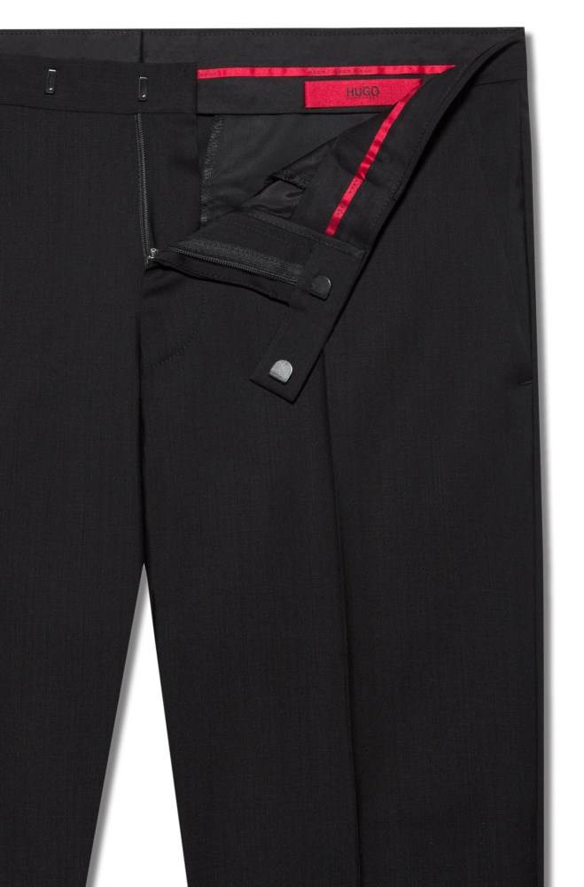 Hugo Boss Regular-fit trousers Svarte | FgfVYLbh