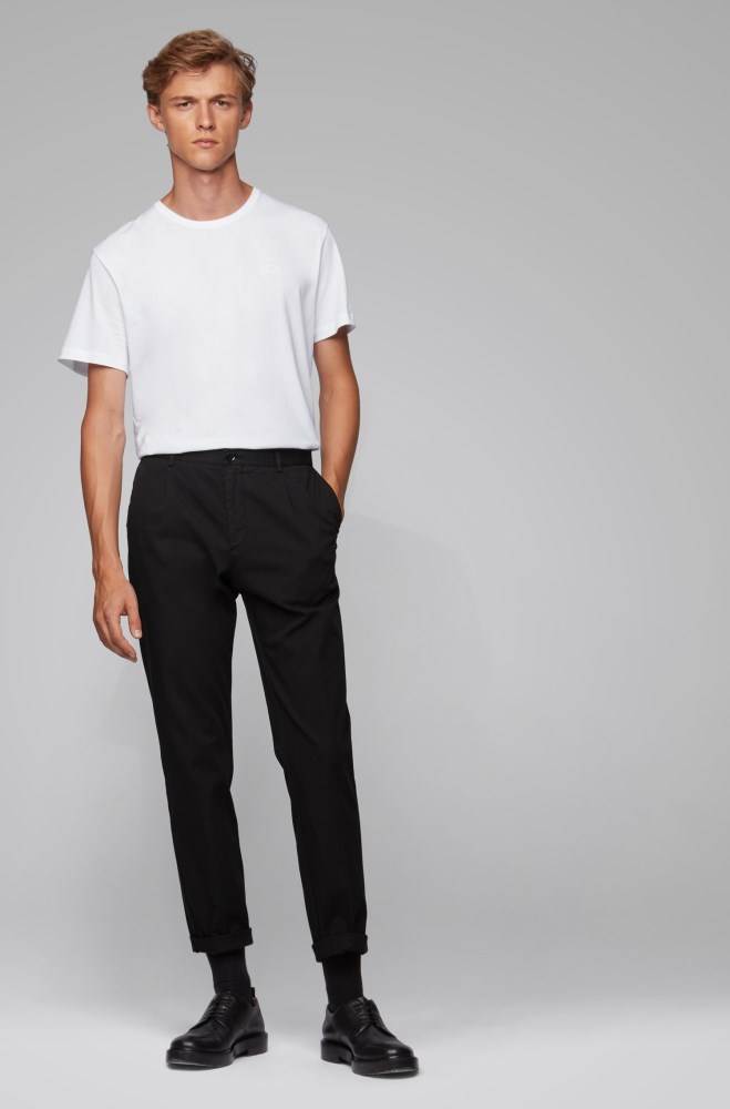 Hugo Boss Regular-fit trousers Svarte | grjvwj1P