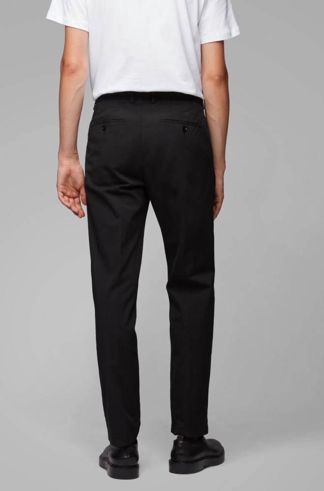 Hugo Boss Regular-fit trousers Svarte | grjvwj1P