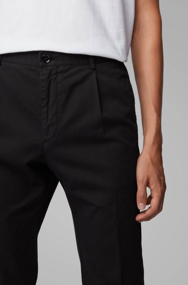 Hugo Boss Regular-fit trousers Svarte | grjvwj1P