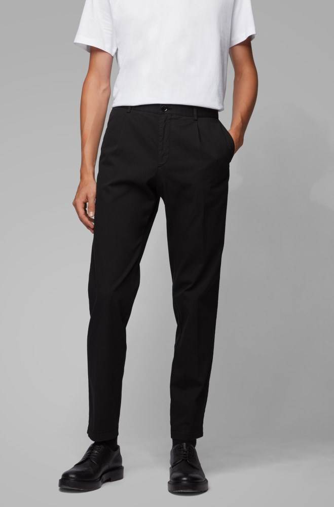 Hugo Boss Regular-fit trousers Svarte | grjvwj1P