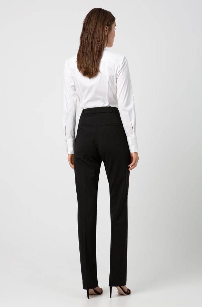 Hugo Boss Regular-fit trousers Svarte | mK2fXVsx