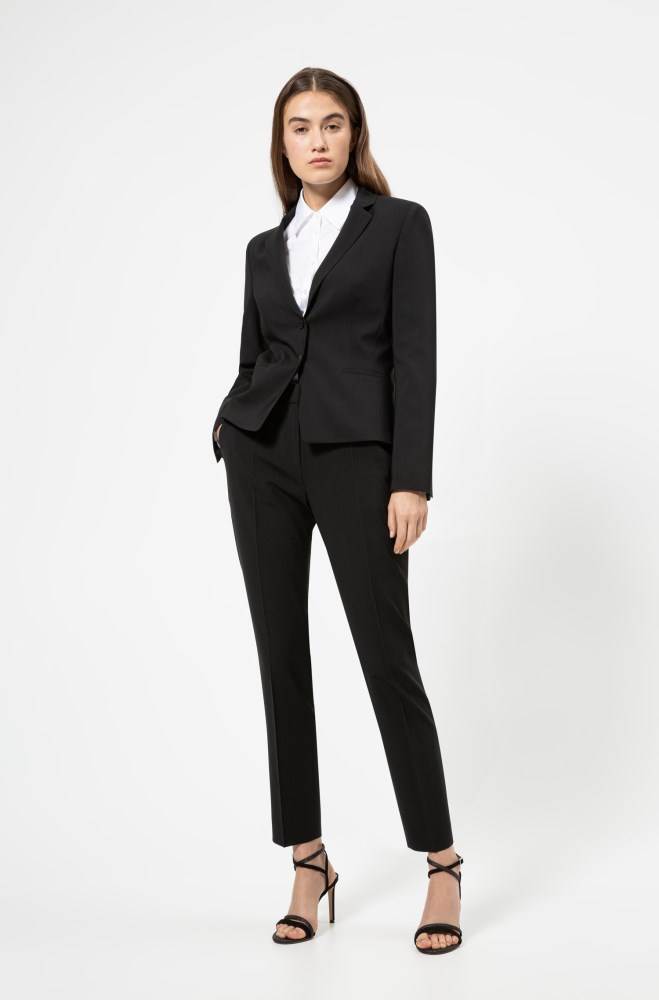 Hugo Boss Regular-fit trousers Svarte | qaq2HzdJ