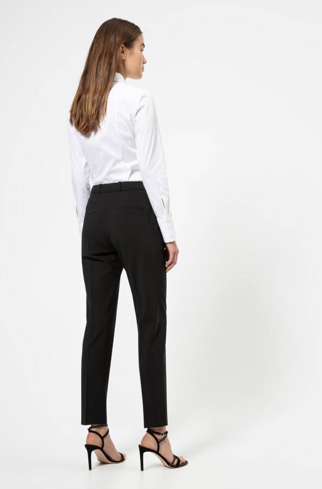 Hugo Boss Regular-fit trousers Svarte | qaq2HzdJ