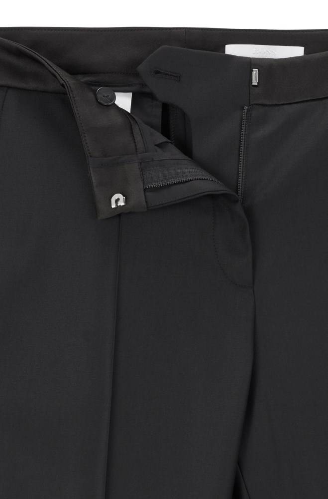 Hugo Boss Regular-fit tuxedo-inspired trousers Svarte | HwElw6fk