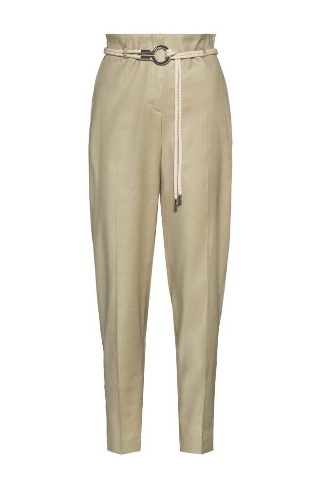 Hugo Boss Regular-fit twill trousers Beige | JJr8Ogmw