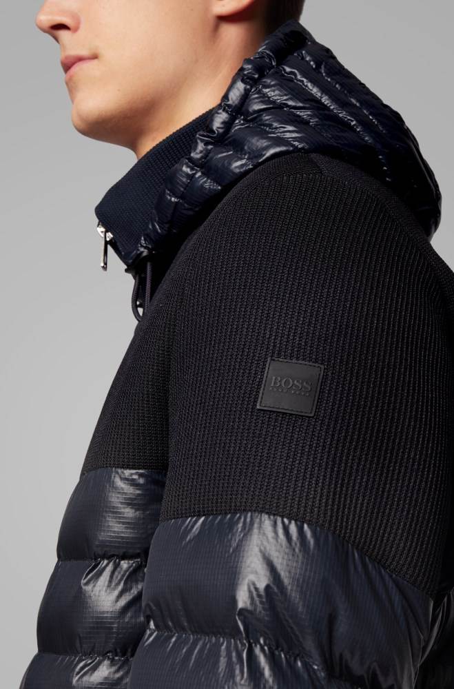 Hugo Boss Regular-fit water-repellent jacket Mørke Blå | XwszJFNl