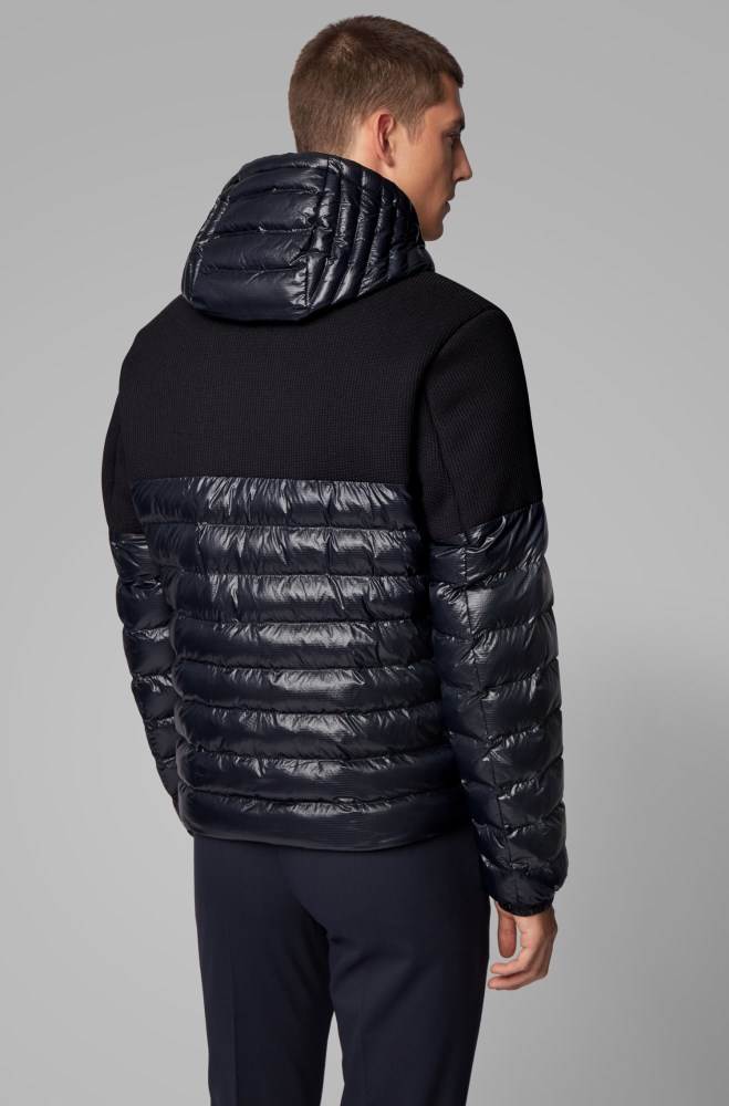 Hugo Boss Regular-fit water-repellent jacket Mørke Blå | XwszJFNl