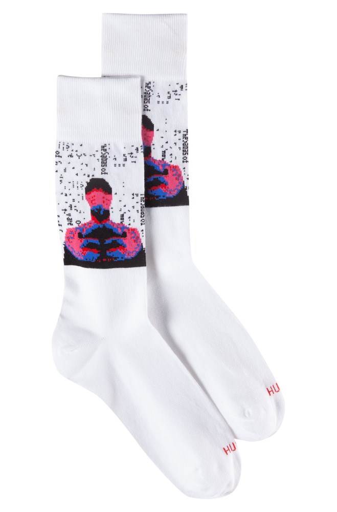 Hugo Boss Regular-length cotton-blend socks Hvite | SXfqfwFN