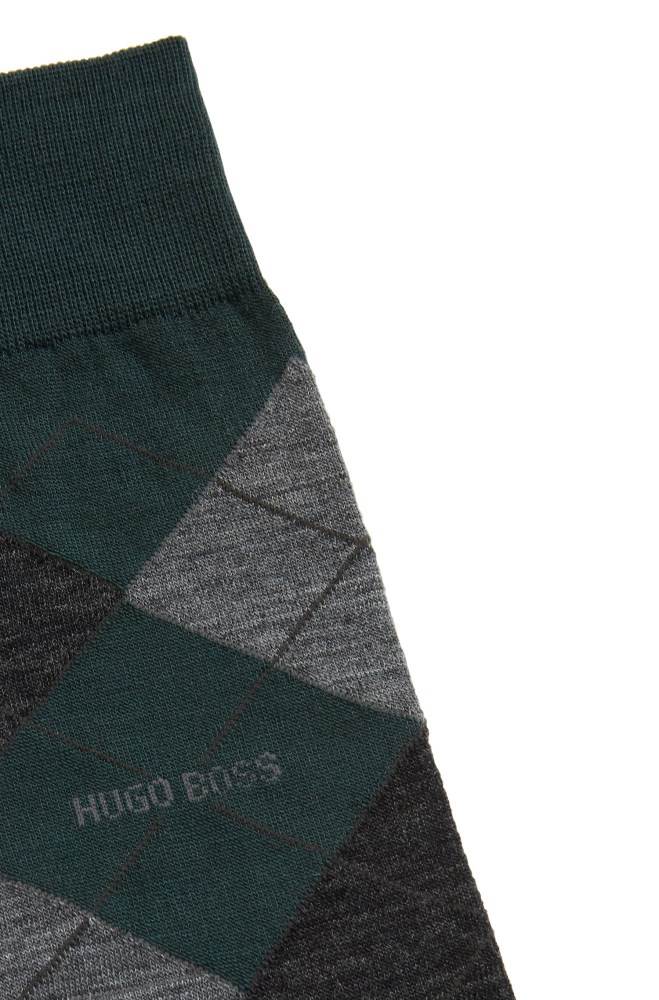 Hugo Boss Regular-length wool-blend socks Mørke Grønn | 7CE1kOYe