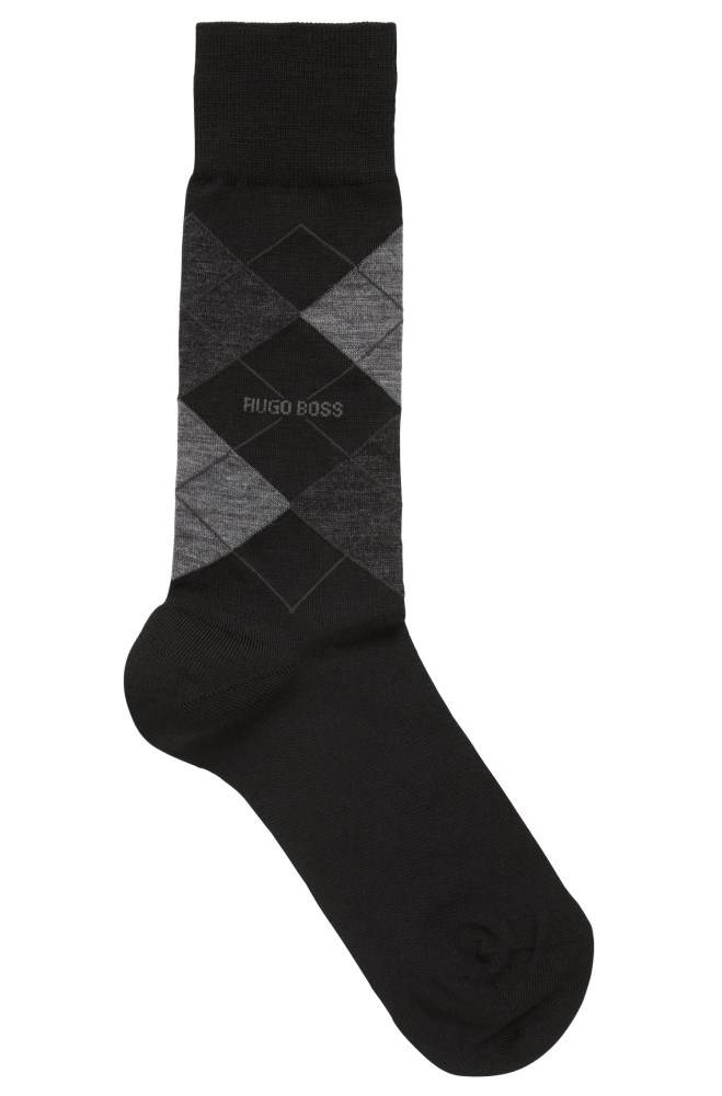 Hugo Boss Regular-length wool-blend socks Svarte | BPbB6aZE