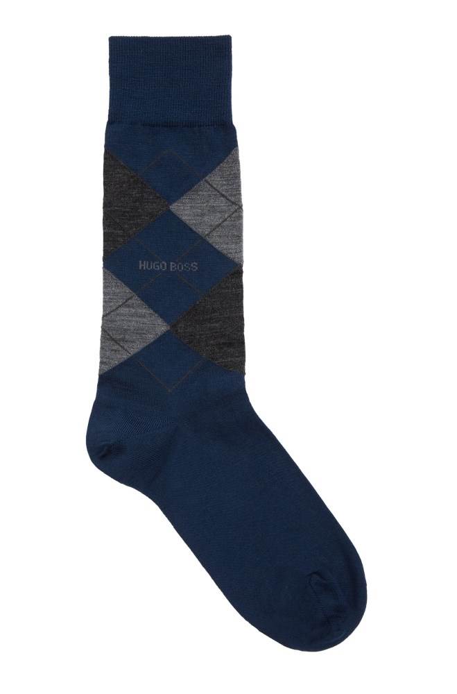 Hugo Boss Regular-length wool-blend socks Mørke Blå | M770mbE7