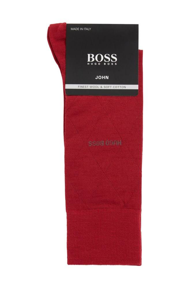 Hugo Boss Regular-length wool-blend socks Rød | Uf5oizaQ