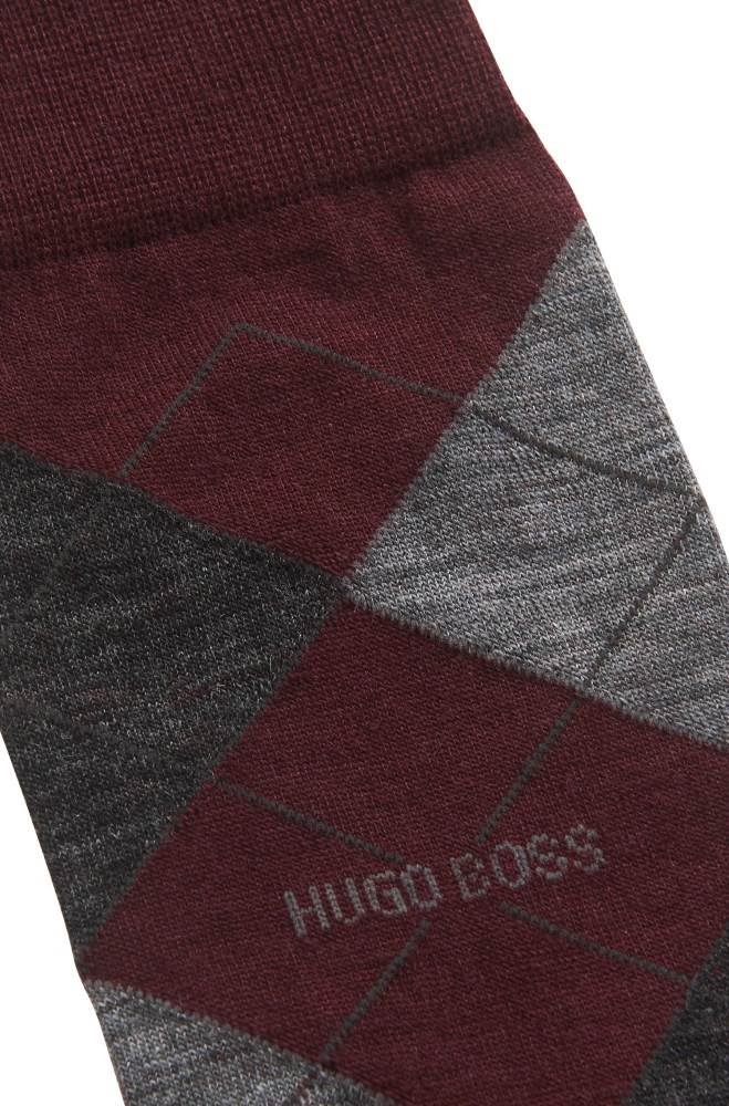 Hugo Boss Regular-length wool-blend socks Mørke Rød | zH3xxsmH