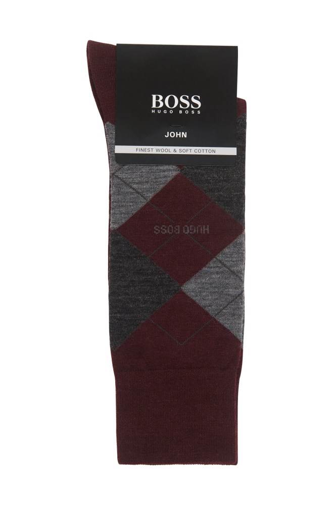 Hugo Boss Regular-length wool-blend socks Mørke Rød | zH3xxsmH