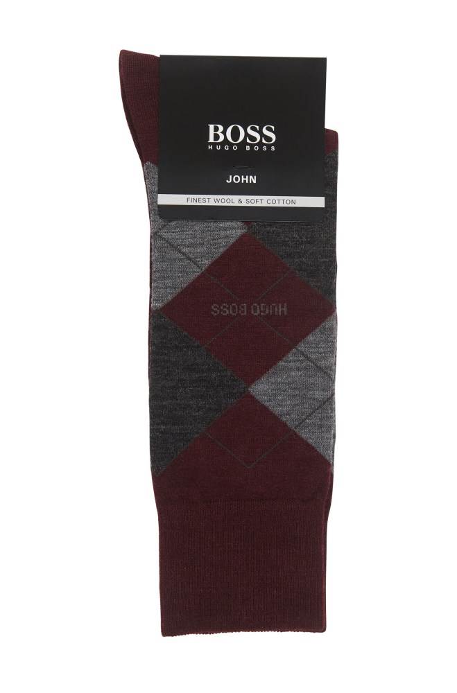 Hugo Boss Regular-length wool-blend socks Mørke Rød | zH3xxsmH