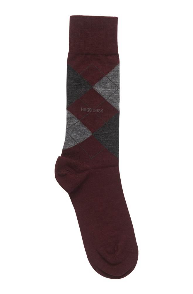 Hugo Boss Regular-length wool-blend socks Mørke Rød | zH3xxsmH