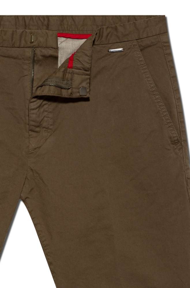 Hugo Boss Regular-rise shorts Khaki | UYenhZre