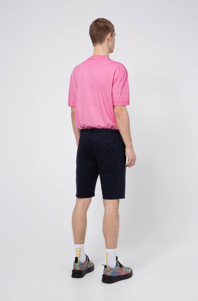 Hugo Boss Regular-rise shorts Mørke Blå | E5iRS8Lp