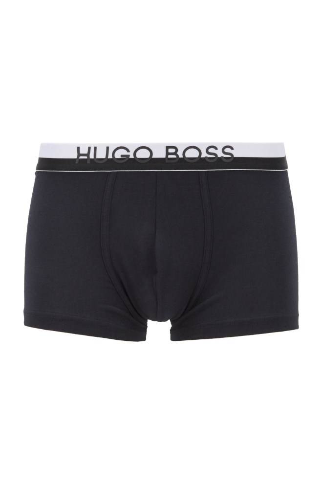 Hugo Boss Regular-rise stretch-jersey trunks Svarte | EpsYV7Zo