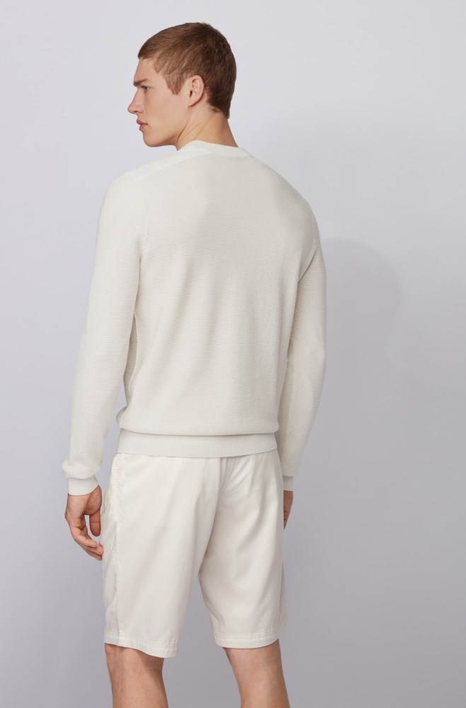 Hugo Boss Regularf-fit sweater Lyse Beige | lutddyvL