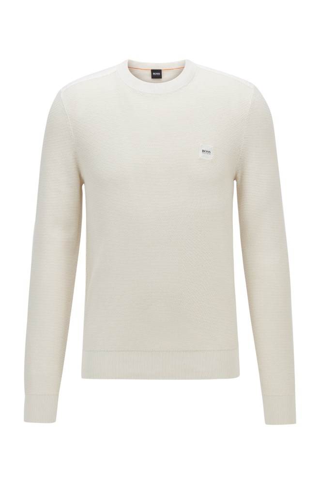 Hugo Boss Regularf-fit sweater Lyse Beige | lutddyvL