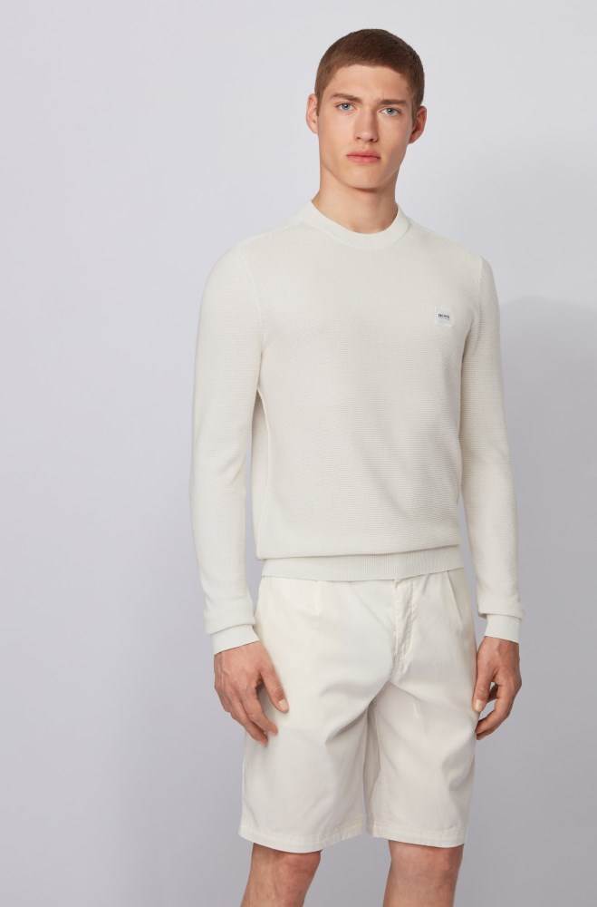 Hugo Boss Regularf-fit sweater Lyse Beige | lutddyvL