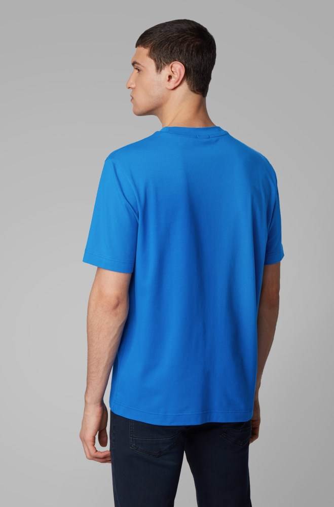 Hugo Boss Relaxed-fit T-shirt Blå | sMzZ0Qzp