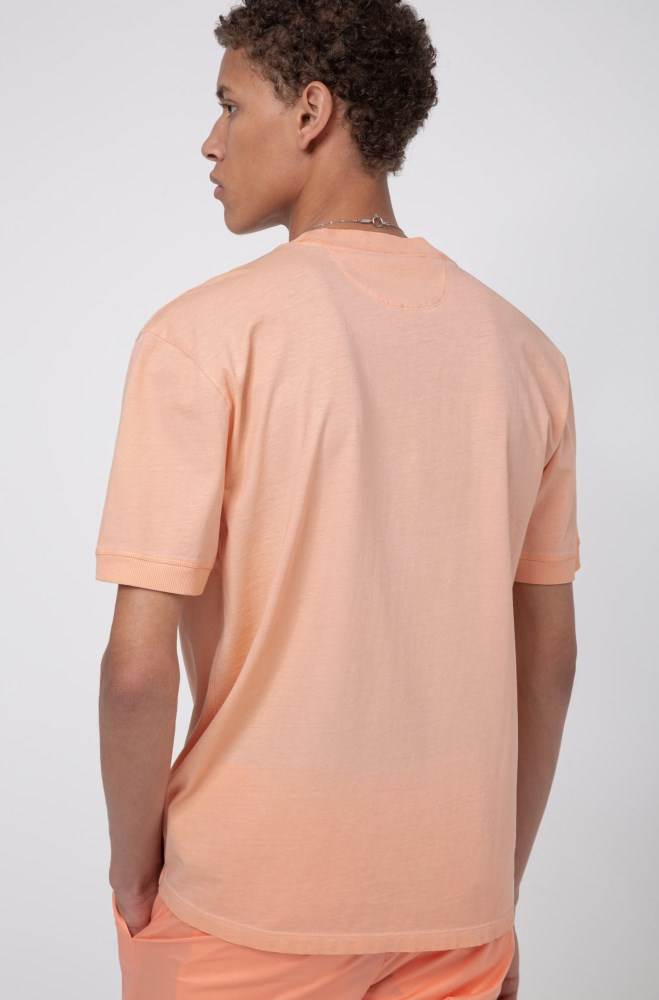 Hugo Boss Relaxed-fit T-shirt Lyse Oransje | JD8Nox7O