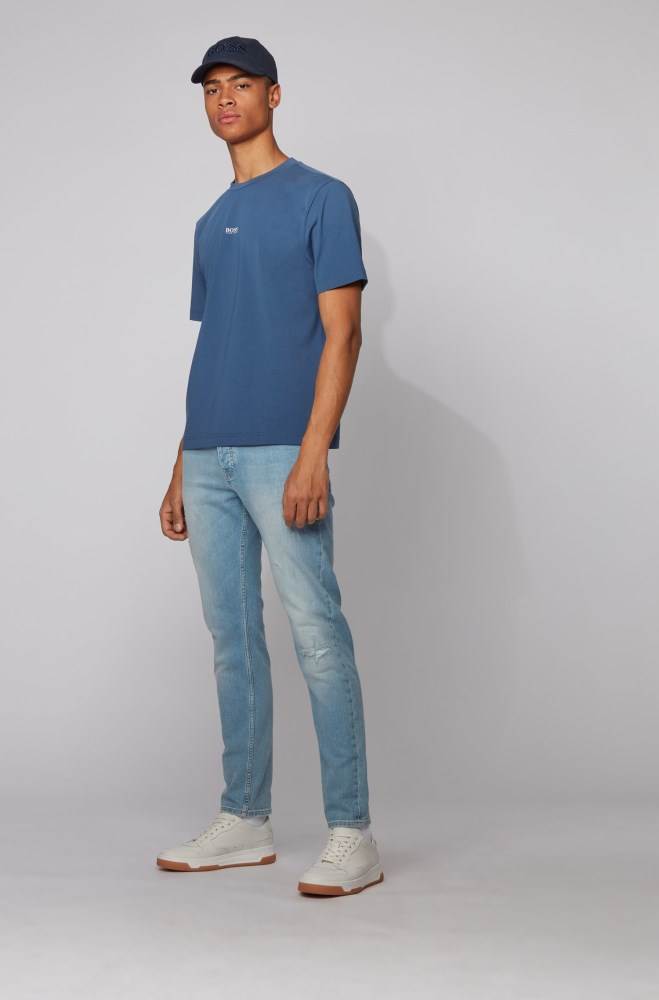 Hugo Boss Relaxed-fit T-shirt Mørke Blå | LcnsHAM7