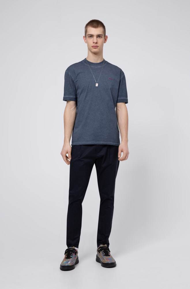 Hugo Boss Relaxed-fit T-shirt Mørke Blå | XVpyUFds