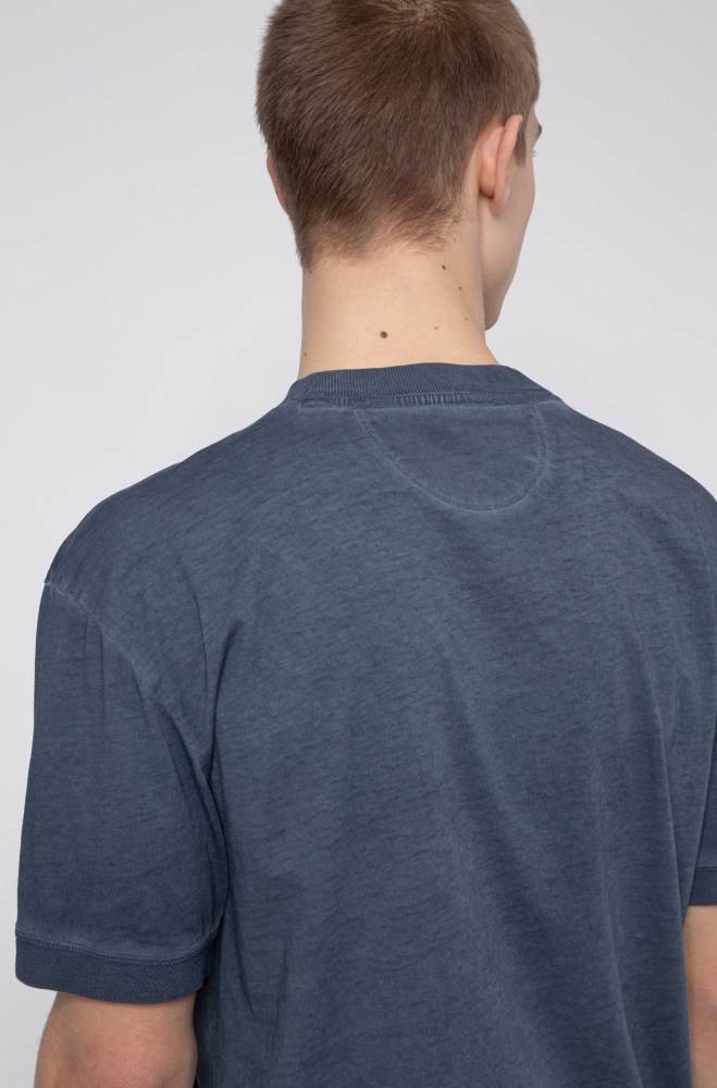 Hugo Boss Relaxed-fit T-shirt Mørke Blå | XVpyUFds