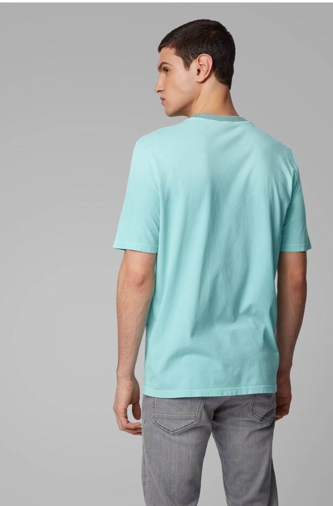 Hugo Boss Relaxed-fit T-shirt Turkis | IIEvb7aG