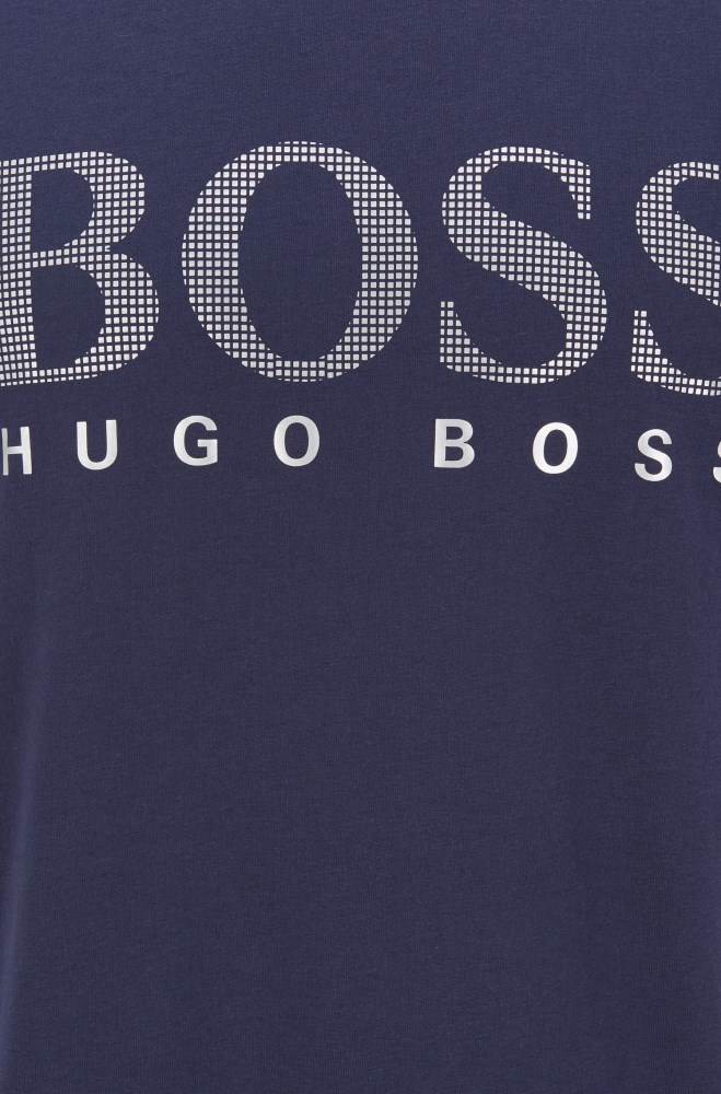 Hugo Boss Relaxed-fit beach T-shirt Mørke Blå | 1PPhzqKB