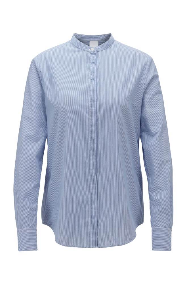 Hugo Boss Relaxed-fit blouse Blå | uE7vrdqx