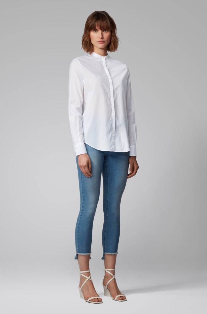 Hugo Boss Relaxed-fit blouse Hvite | TbH2ZWY0