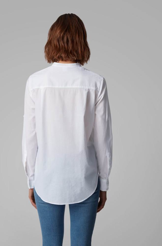 Hugo Boss Relaxed-fit blouse Hvite | TbH2ZWY0