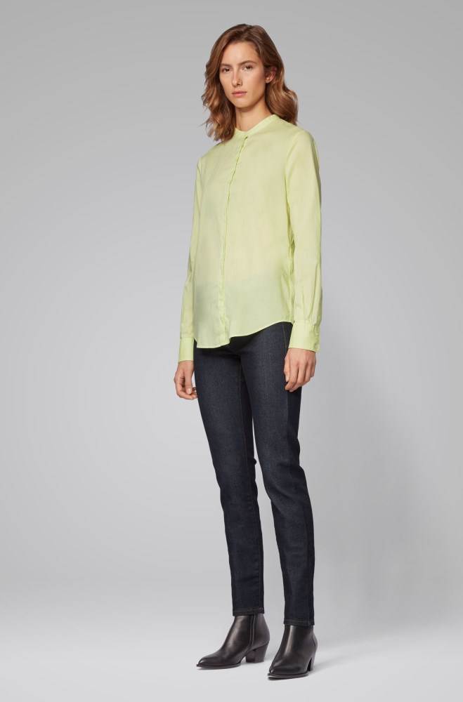 Hugo Boss Relaxed-fit blouse Lyse Grønn | 8C8tAeMD