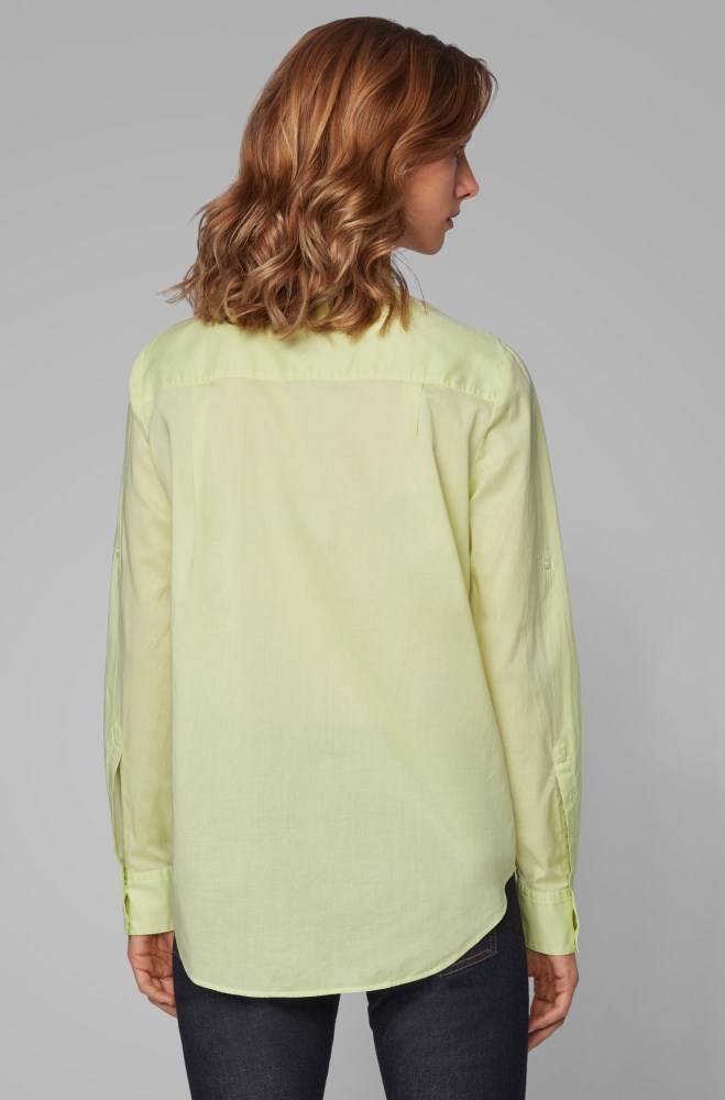 Hugo Boss Relaxed-fit blouse Lyse Grønn | 8C8tAeMD