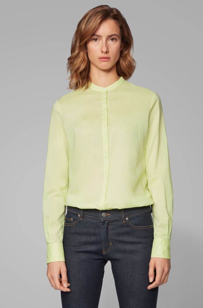 Hugo Boss Relaxed-fit blouse Lyse Grønn | 8C8tAeMD